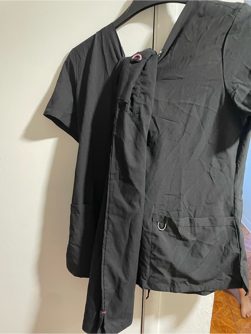 Classic Black Scrub Top and Pants Set